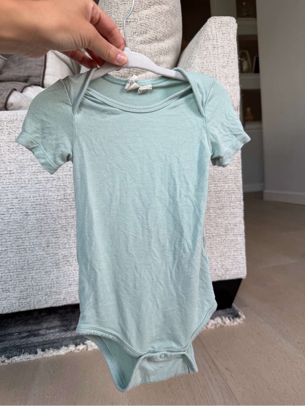 Kyte BABY Light Mint Green Short Sleeve One-Piece Bodysuit